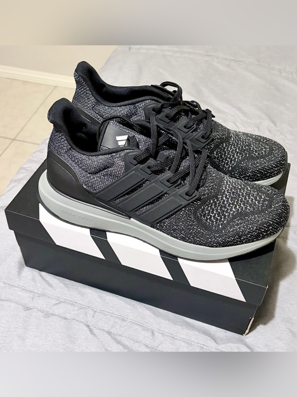 adidas Black and Gray Knit Athletic Sneakers